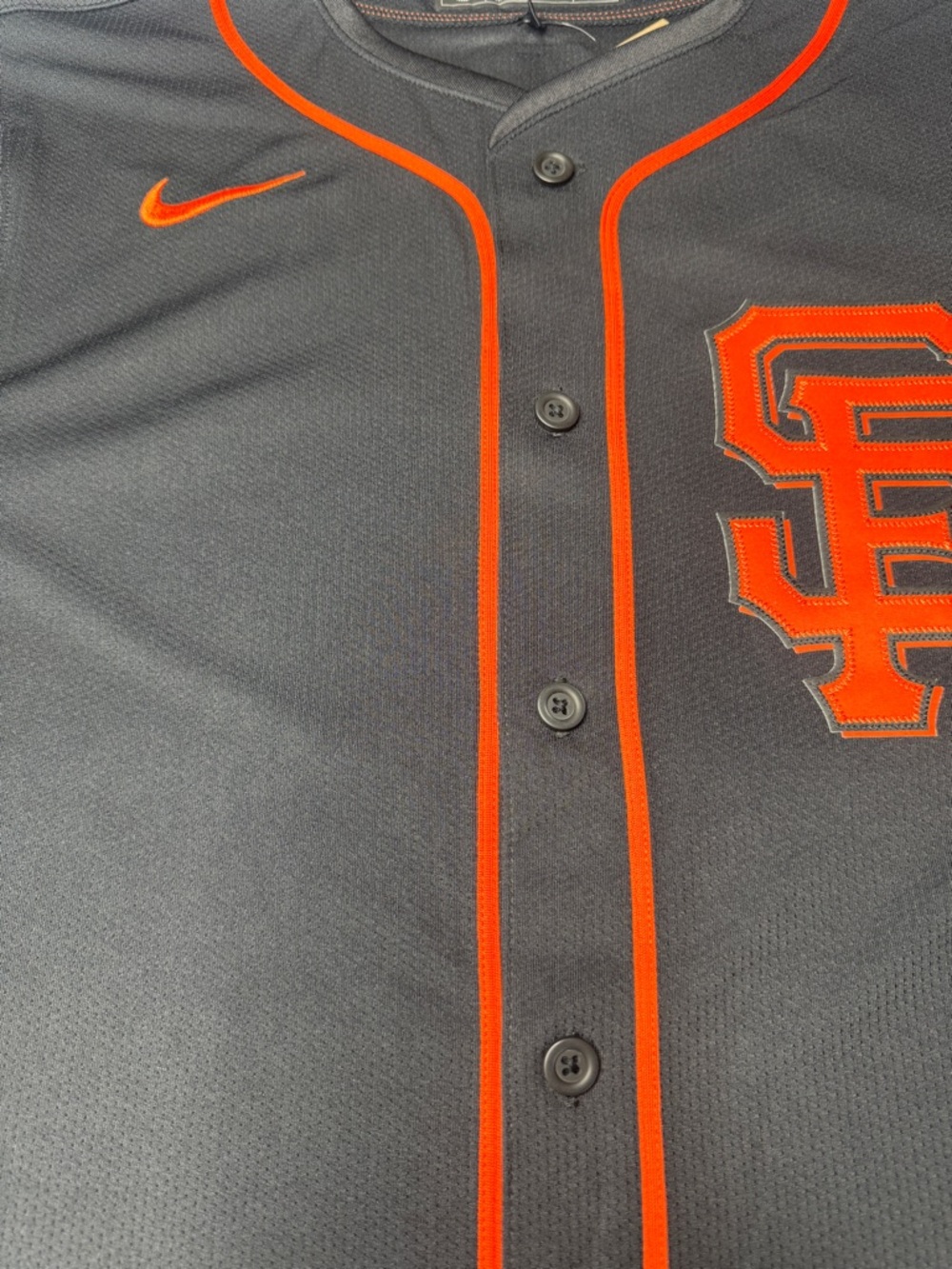 Nike SF Giants Alternate Black Jersey NWT Size L Golden Gate - Picture 4 of 9